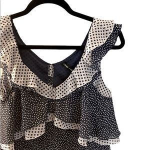 Banjara Navy Polka Dot Flowy Blouse